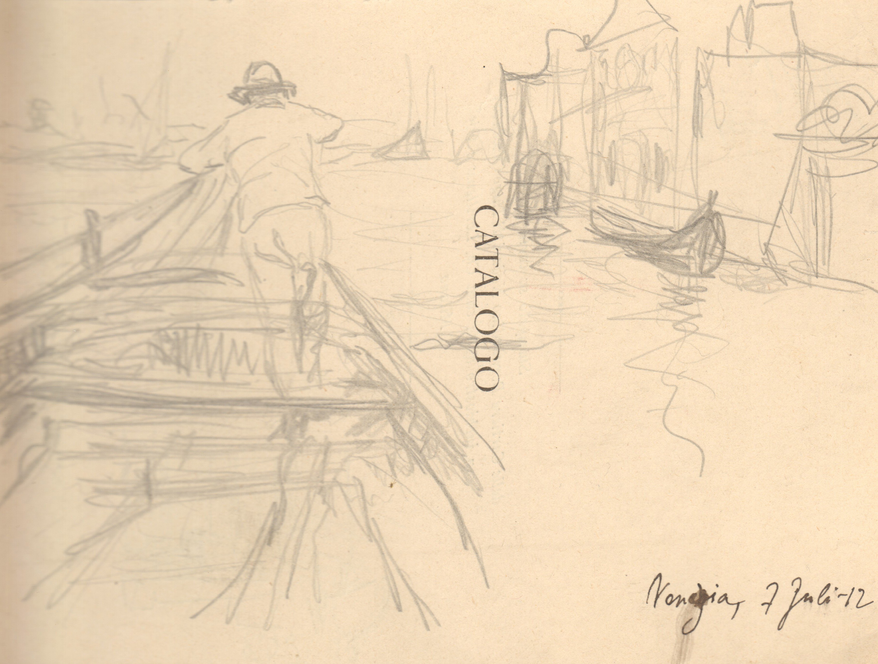 Janis Rozentāls. Venēcijas ainavas skice uz kataloga titullapas. 1912. g.