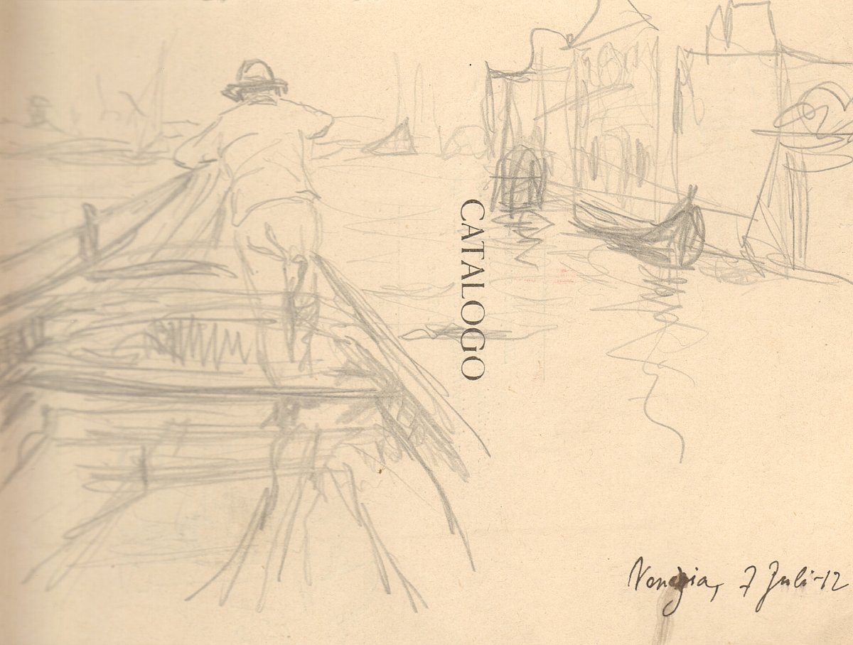 Janis Rozentāls. Venēcijas ainavas skice uz kataloga titullapas. 1912. g. Janis Rozentāls. Venēcijas ainavas skice uz kataloga titullapas. 1912. g.